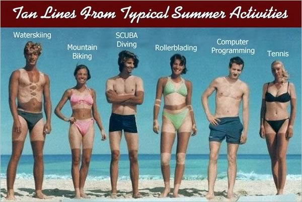tan lines from typical summer activities tan lines from typical summer activities